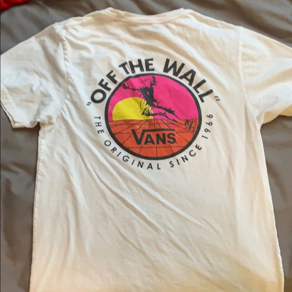 White Vans tee
